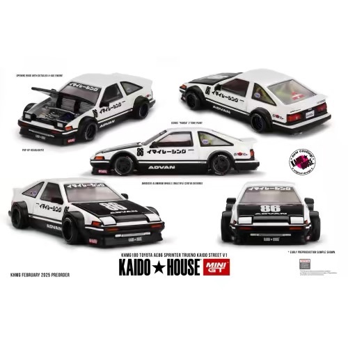 KAIDO HOUSE 1:64 Toyota Sprinter Trueno AE86 Levin Advan Livery Diecast Model Car