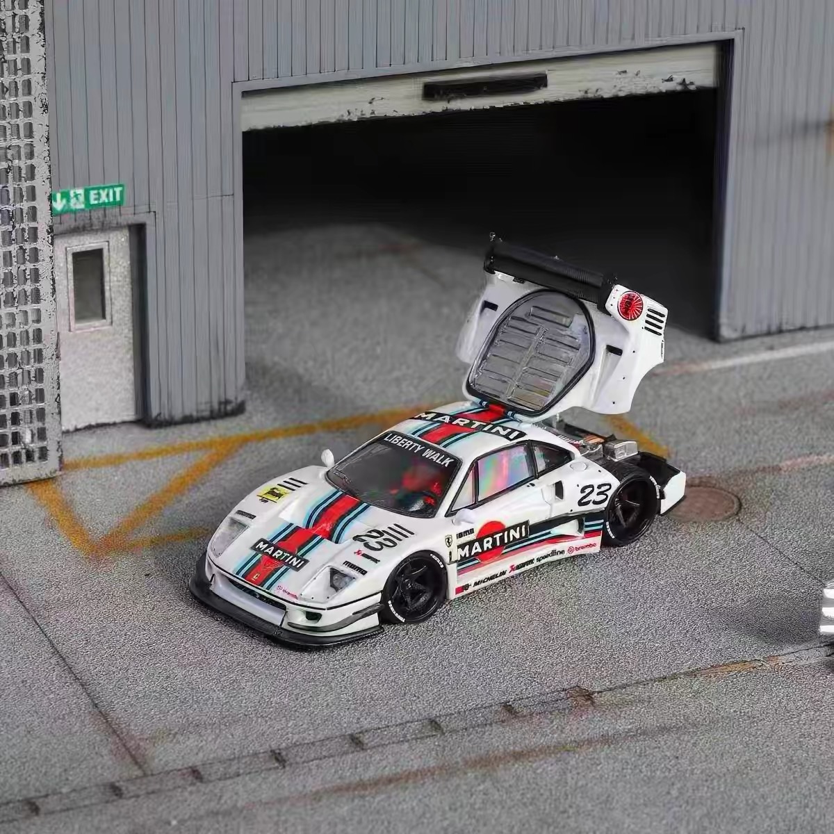 Ferrari F40 Martini Racing Livery #23 Liberty Walk Diecast Model Car 1:64 Scale