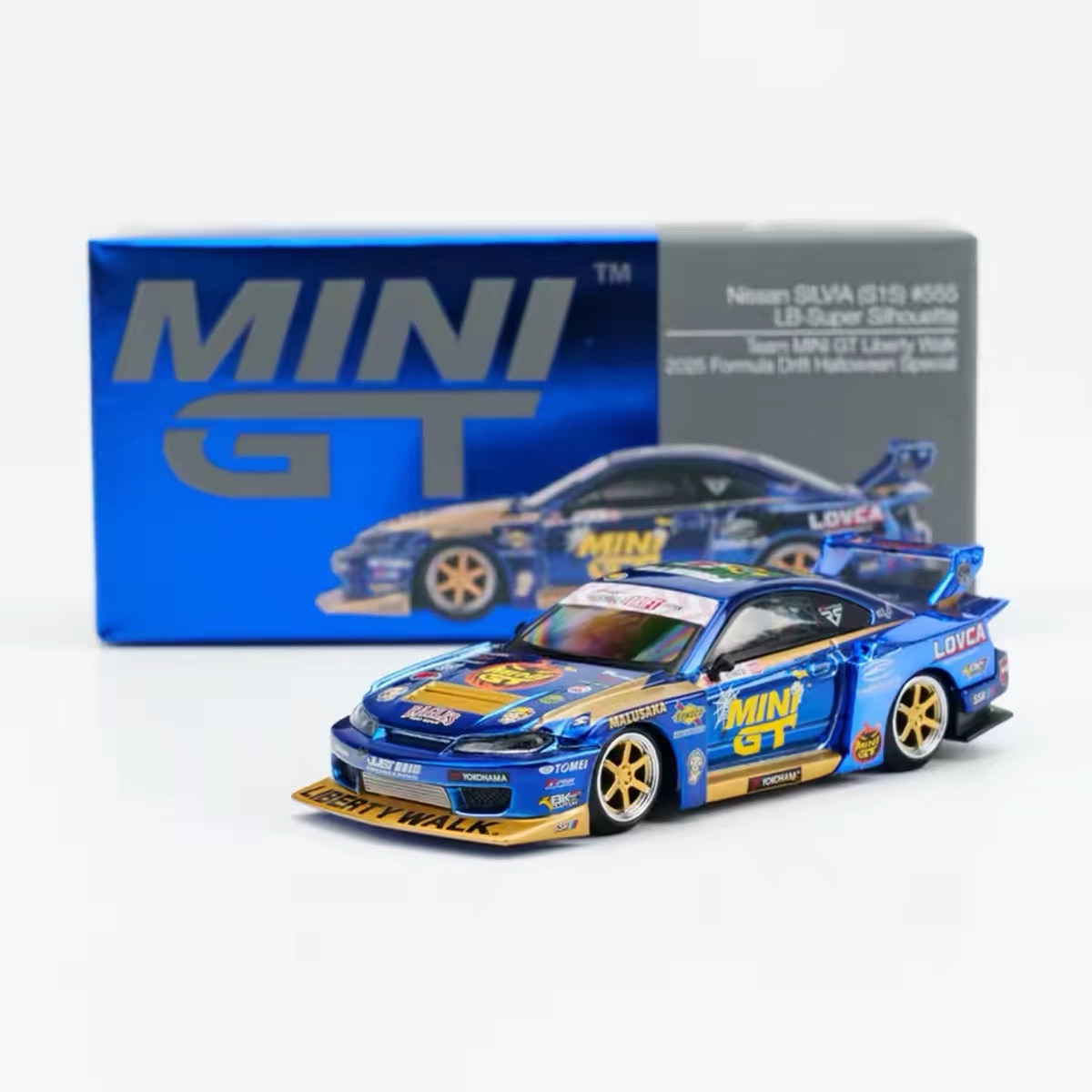 MINI GT 1:64 Nissan Silvia S15 LB Outer SILVIA Loveca D1GP Formula Drift Hillclimber Aozora