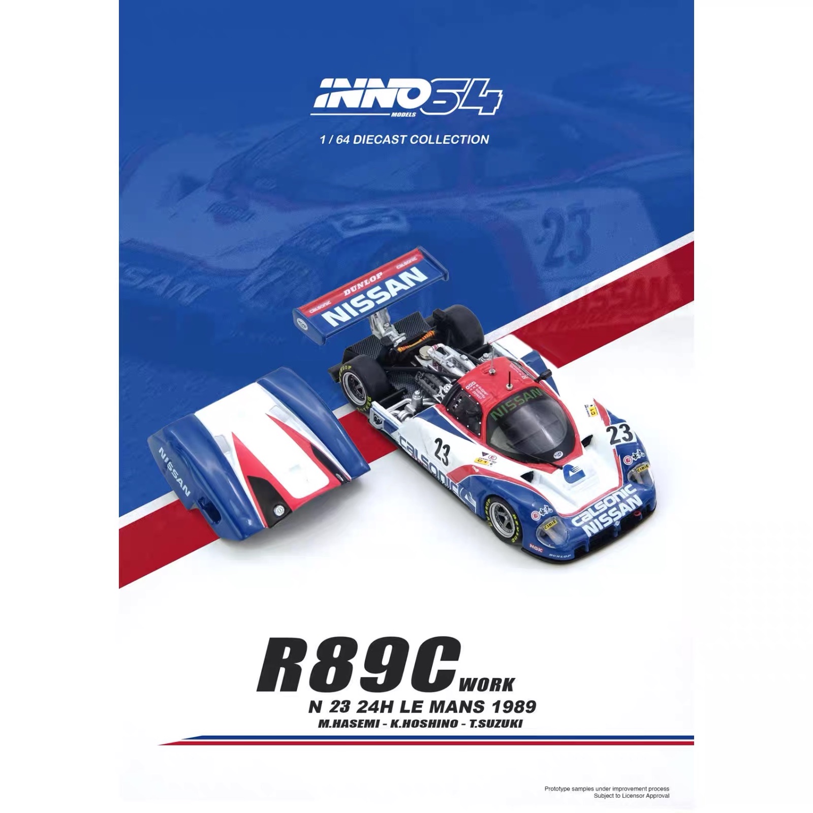 INNO64 1/64 Nissan R89C Work #23 24H Le Mans 1989 M.Hasemi K.Hoshino T.Suzuki