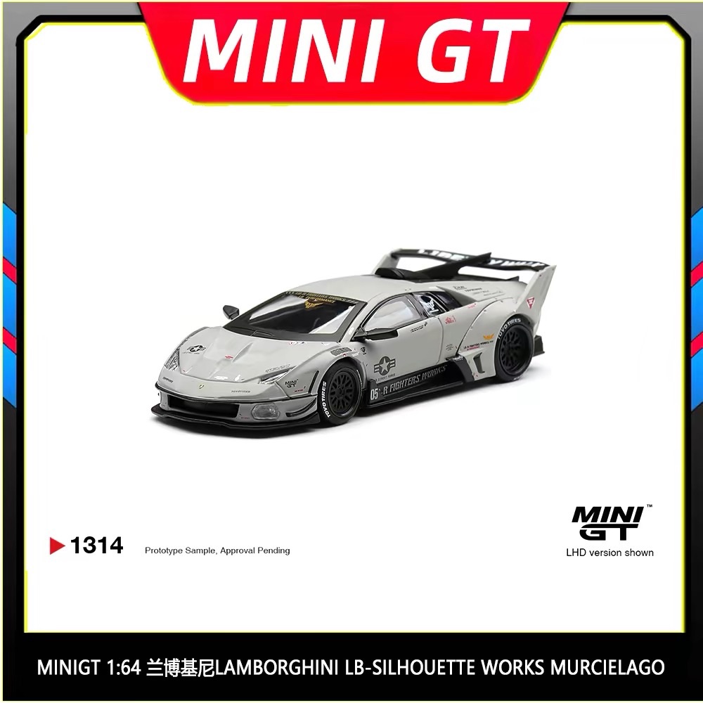 MINI GT 1:64 Lamborghini LB-Silhouette Works Murcielago #1314 Silver